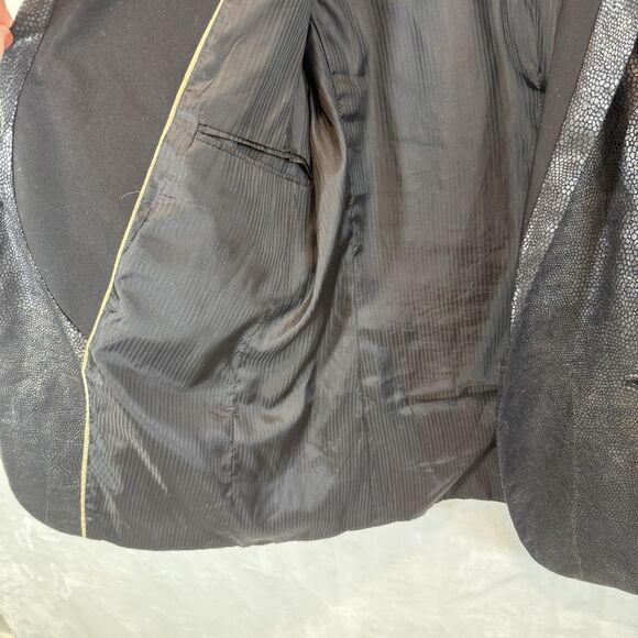 Any Old Iron Blazer Nashville Black Shiny Event Halloween Party Skull M - Picture 10 of 12